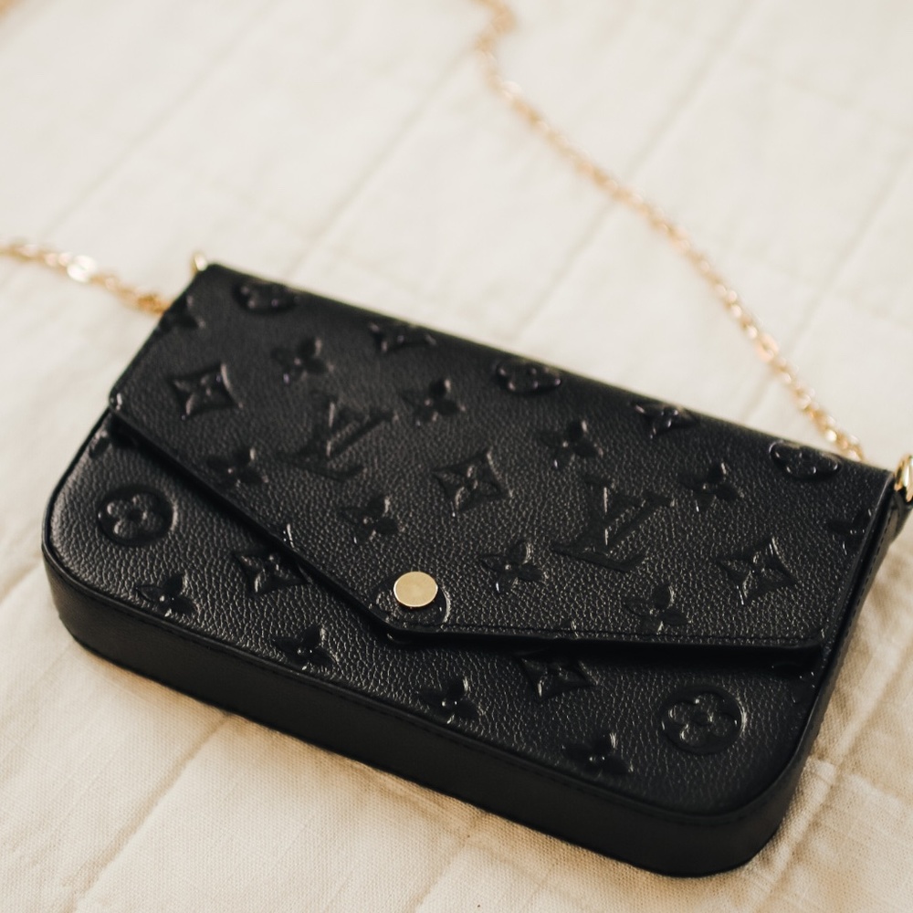 Black Crossbody with Gold Accents